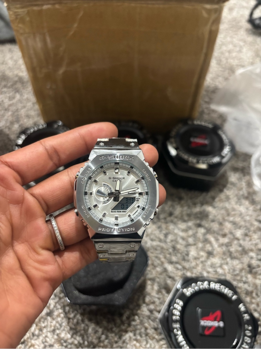 G-Shock Men’s Silver Analog-Digital Stainless Watch